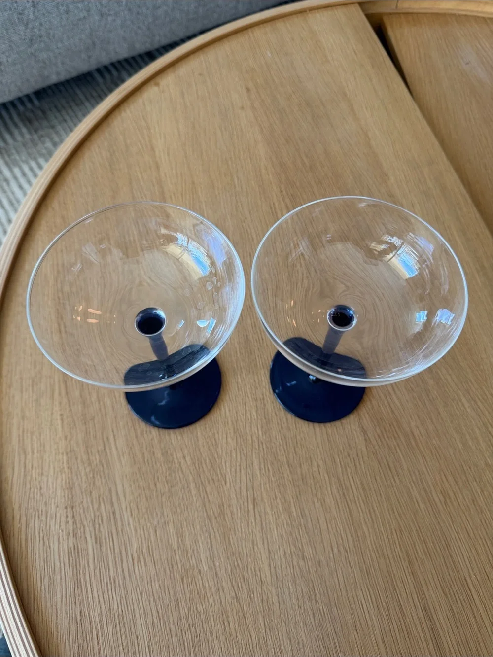 Blue Stem Coupe Glasses - Elegant Beverage Glassware